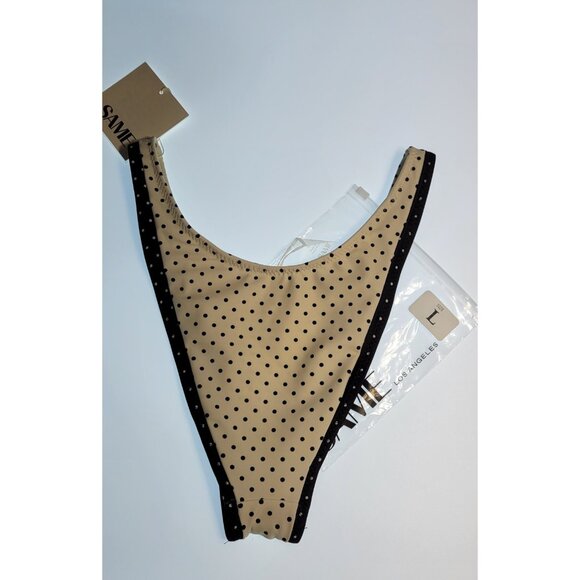 SAME Los Angeles Bottom Swim  Womens High Rise 90s Large Polka Dots White - Picture 4 of 6